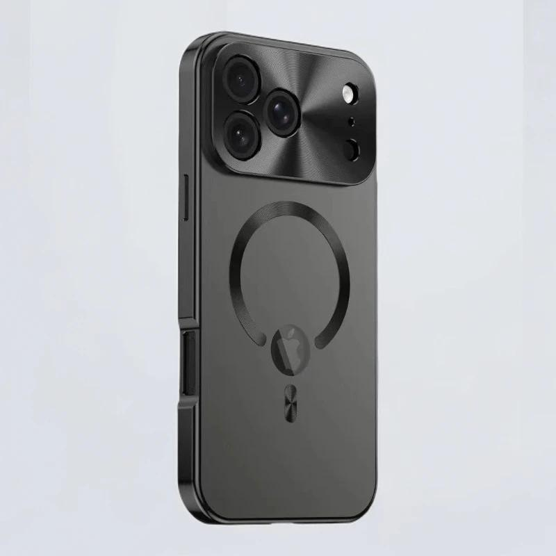 Coque iPhone Métal Magnétique IP16 Pro Max – Protection Lentilles & Confidentialité