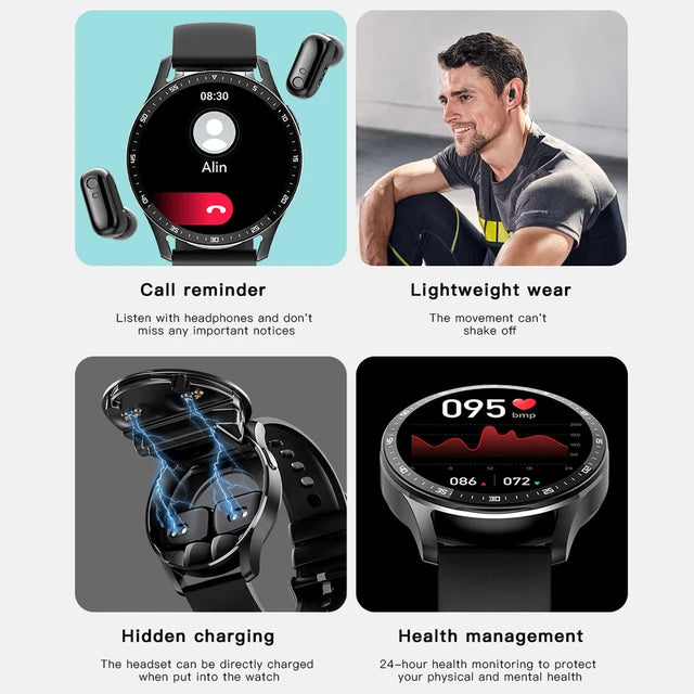 Montre intelligente avec écouteurs Bluetooth intégrés