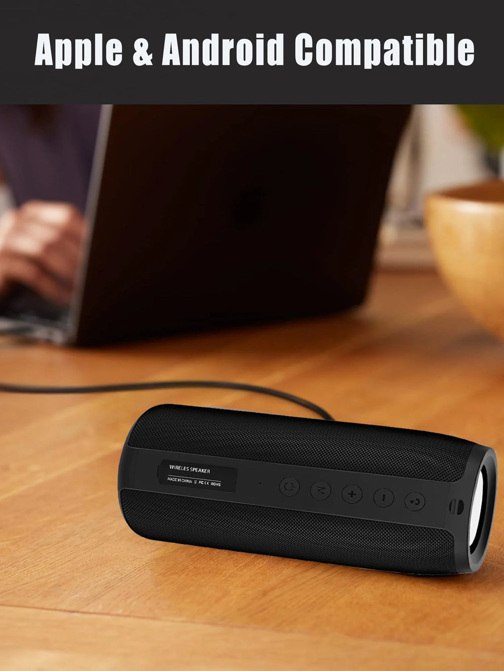 Portable Bluetooth Speaker, Wireless Speaker with Deep Bass Sound, Outdoor Speakers with Bluetooth 5.0, 30H Playtime, Dual Pairing for Home,Party