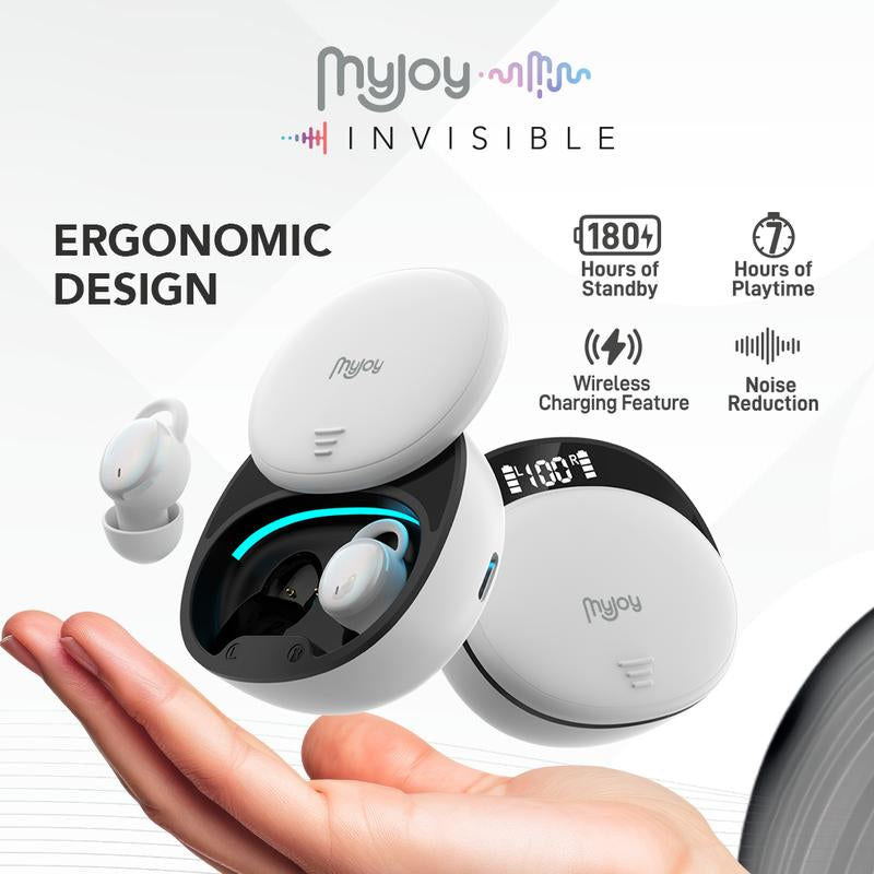 Myjoy Invisible Wireless Bluetooth Earbuds - Perfect for Sleeping, Travel, and Meditation