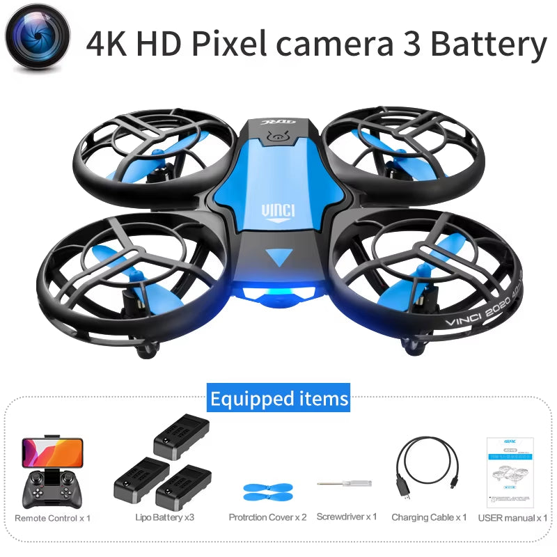V8 New Mini Drone 4K 1080P HD Camera Drones Wifi Fpv Air Pressure Height Maintain Foldable Quadcopter RC Dron Toy Gift