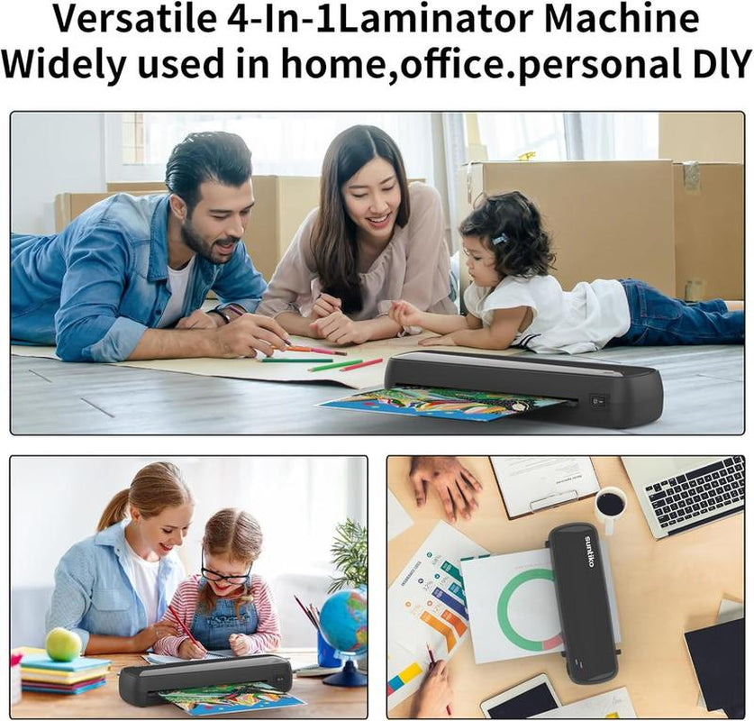 4-In-1 Professional Laminator: 3 Min Fast Heat/Seal A4/A5/A6 Documents | with Overheat Protection & Fade-Proof Technology | for Office, Small Business & Home Use