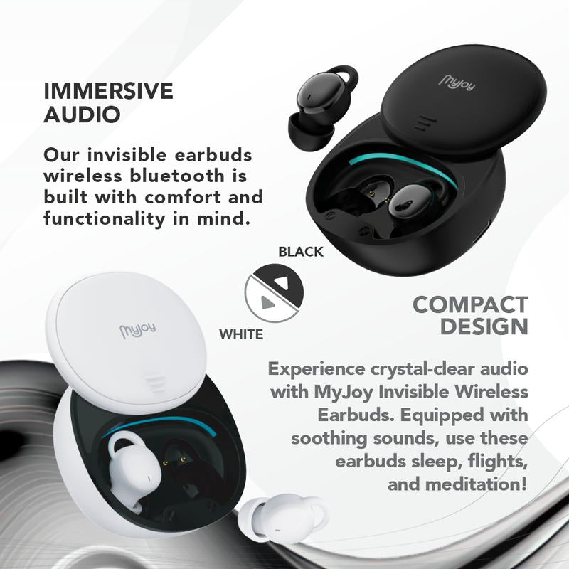 Myjoy Invisible Wireless Bluetooth Earbuds - Perfect for Sleeping, Travel, and Meditation