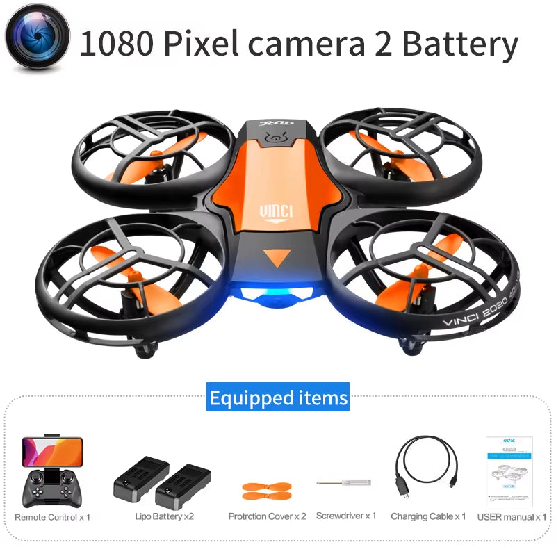 V8 New Mini Drone 4K 1080P HD Camera Drones Wifi Fpv Air Pressure Height Maintain Foldable Quadcopter RC Dron Toy Gift