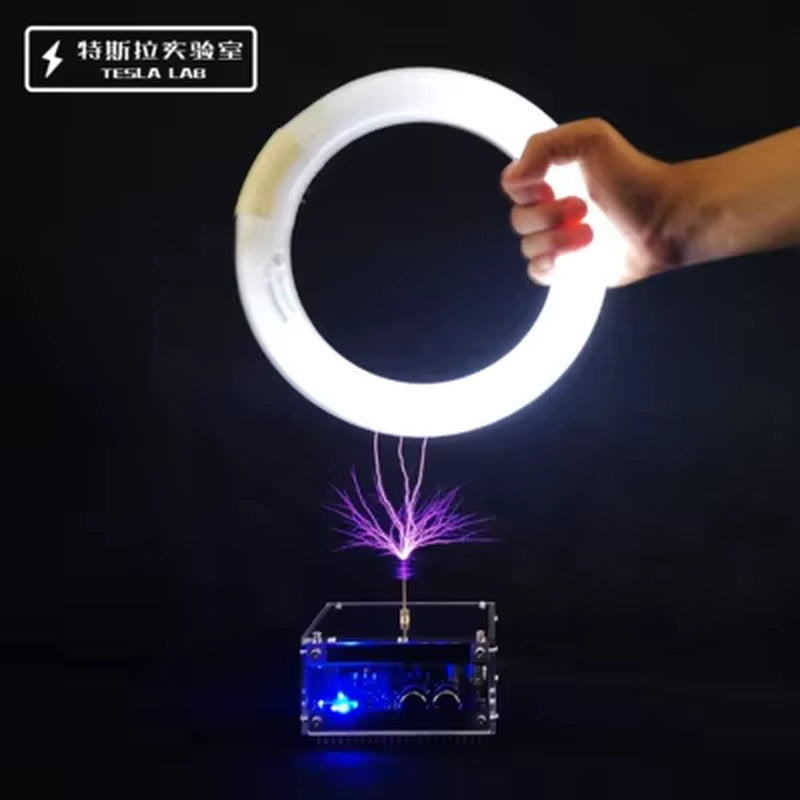 48V2A 10CM Flat-Panel Bluetooth Music Tesla Coil High Frequency High Voltage Pulse Test Apparatus/Scientific Experiments