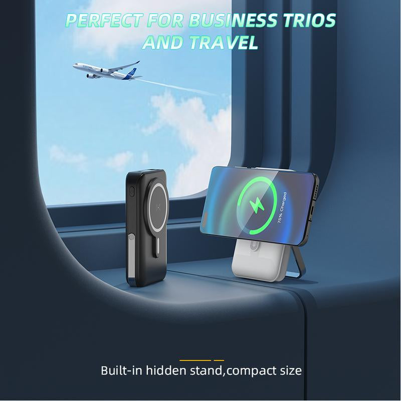 Spring Sale Magnetic Wireless Portable Charger, Foldable 5000Mah Battery Pack with USB-C Cable for Iphone 16/15/14/13/Pro/Mini/Promax, Fast Charging Source. Easter Gift 2025