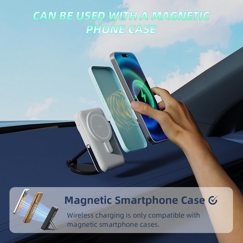 Spring Sale Magnetic Wireless Portable Charger, Foldable 5000Mah Battery Pack with USB-C Cable for Iphone 16/15/14/13/Pro/Mini/Promax, Fast Charging Source. Easter Gift 2025