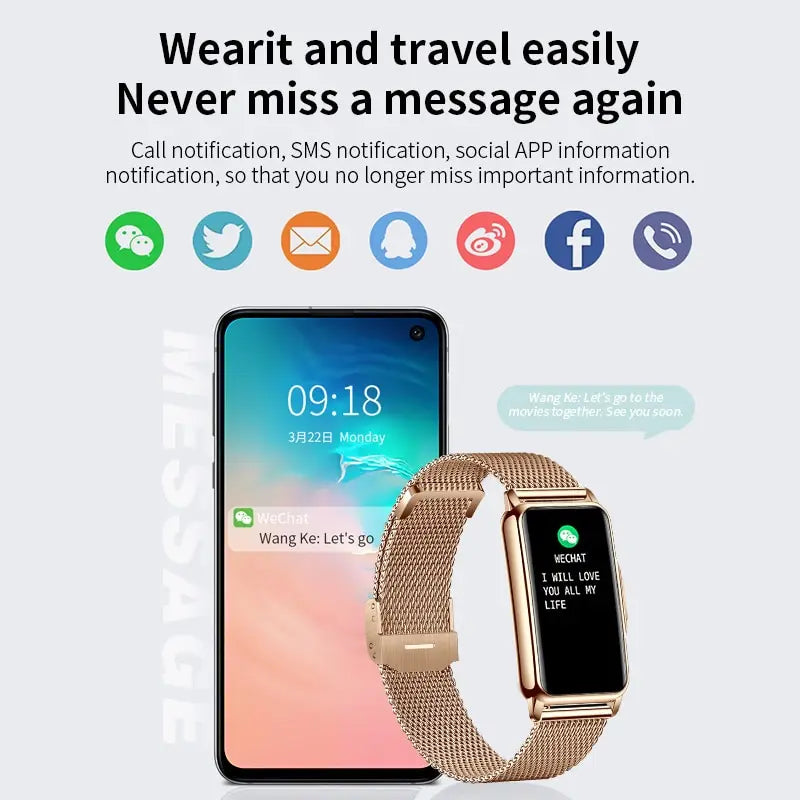 Montre intelligente LIGE femme, appels Bluetooth, IP67 et suivi d’activité