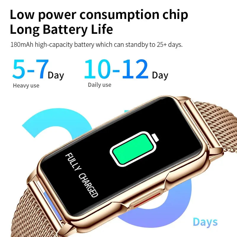 Montre intelligente LIGE femme, appels Bluetooth, IP67 et suivi d’activité
