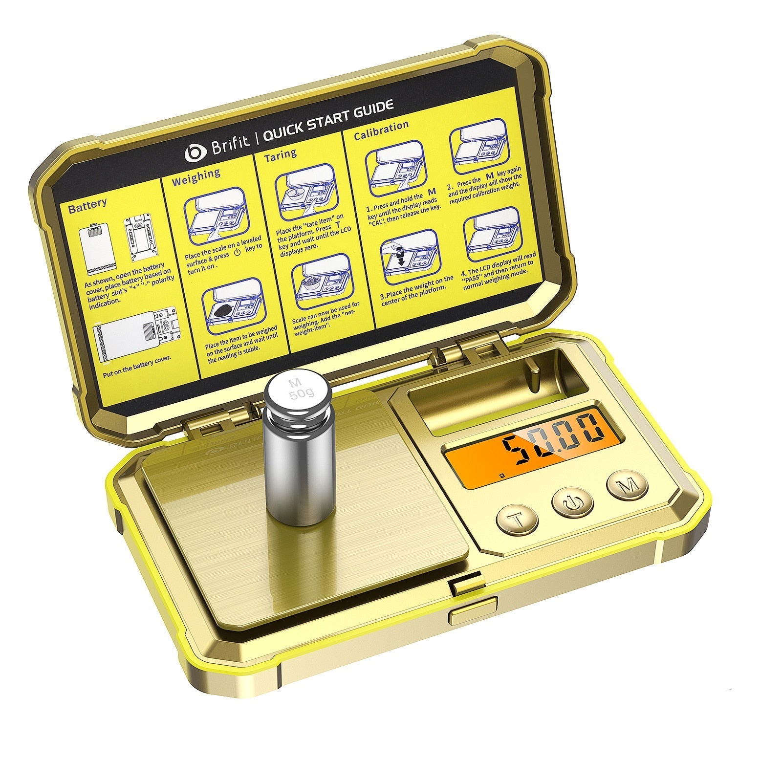 Balance de poche numérique AMIR 200 g x 0,01 g avec poids de calibration