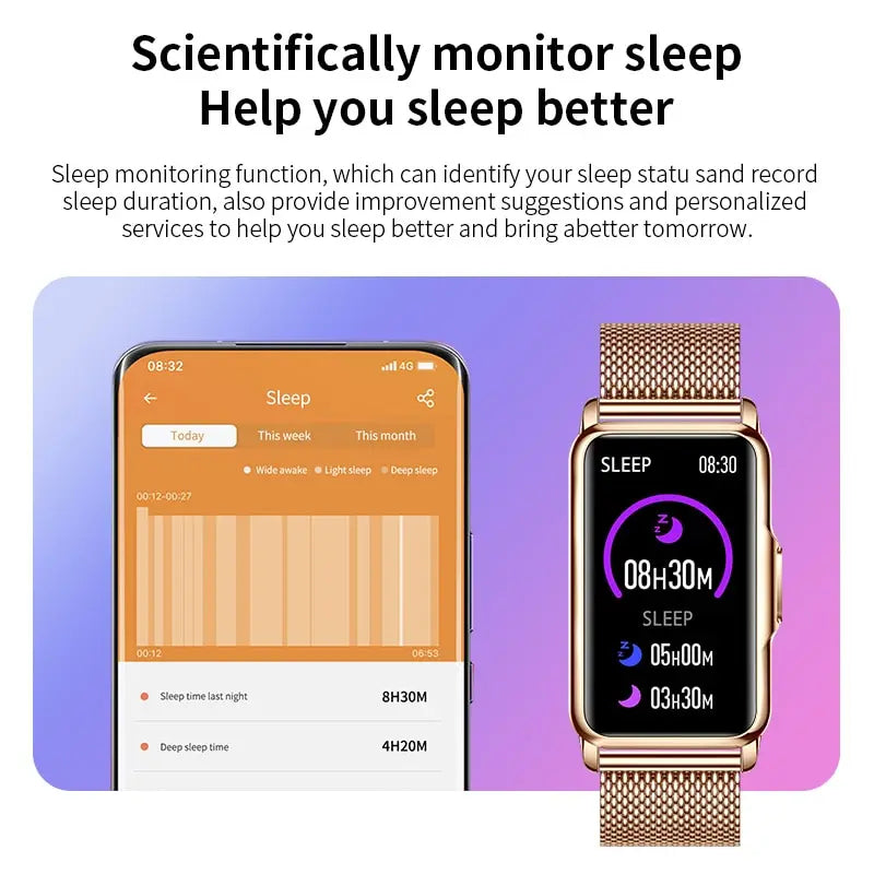 Montre intelligente LIGE femme, appels Bluetooth, IP67 et suivi d’activité