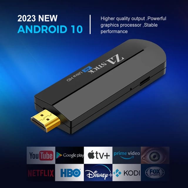 Android TV Stick 4K Z1 avec télécommande vocale et Wi-Fi bi-bande