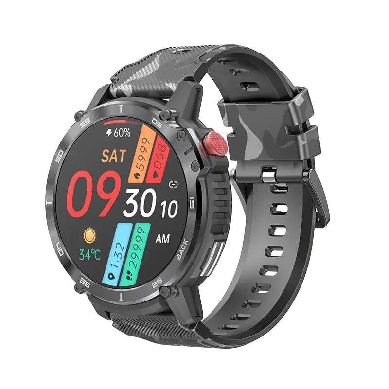 Montre intelligente CRTORRS 3ATM avec suivi santé et 24 modes sport