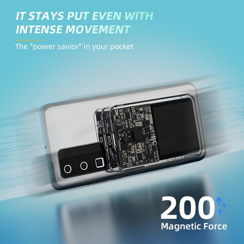 Spring Sale Magnetic Wireless Portable Charger, Foldable 5000Mah Battery Pack with USB-C Cable for Iphone 16/15/14/13/Pro/Mini/Promax, Fast Charging Source. Easter Gift 2025