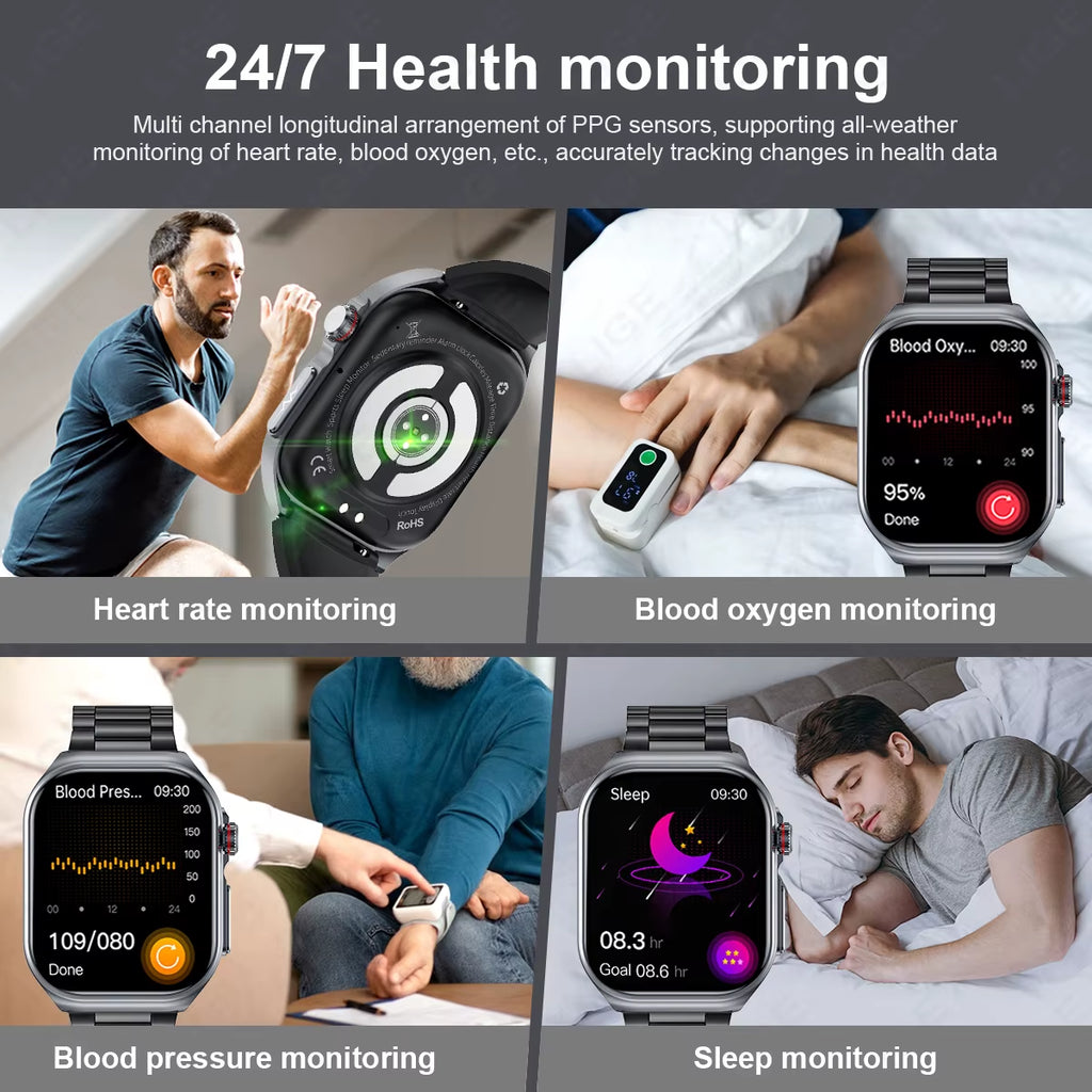AMOLED Smart Watch ET585 Men ECG Blood Compositoin Health Monitoring Bluetooth Call Women Sports Fitness Tracker Smartwatch