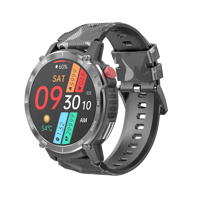 Montre intelligente CRTORRS 3ATM avec suivi santé et 24 modes sport